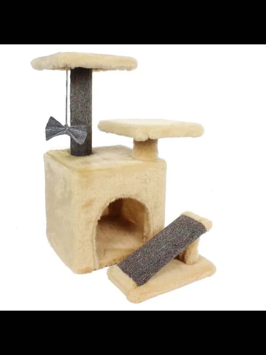 Домик для кошки с когтеточкой и игрушкой