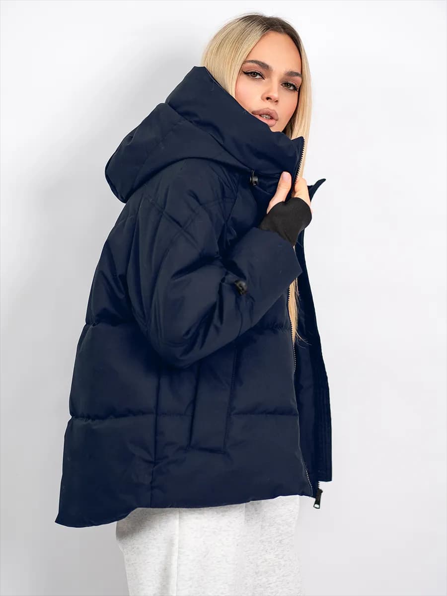 Куртка демисезонная оверсайз с капюшоном