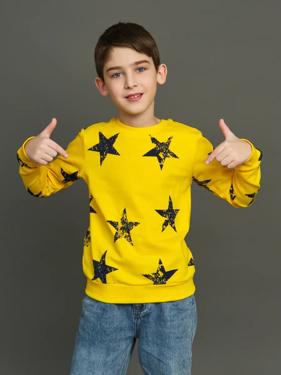 Толстовка свитшот без начеса с принтом