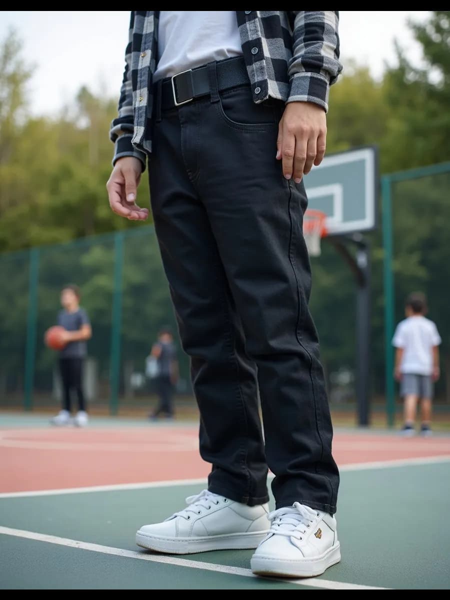 Джинсы прямые школьные штаны для мальчика подростковые