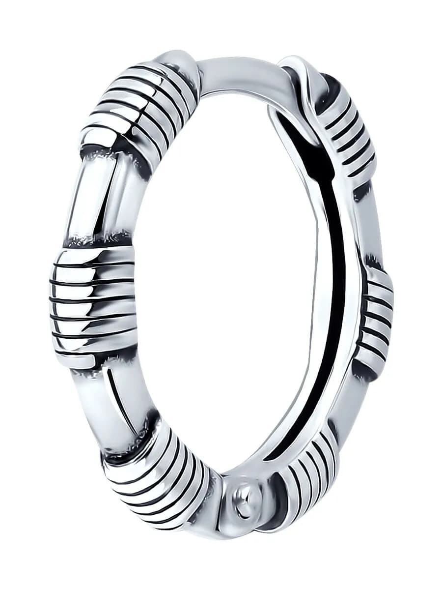 Серьга кольцо серебряная 925 пробы одиночная