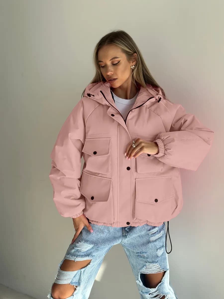 Куртка демисезонная с капюшоном оверсайз