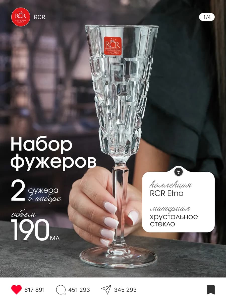 Фужеры для шампанского Etna 190 мл 2 шт