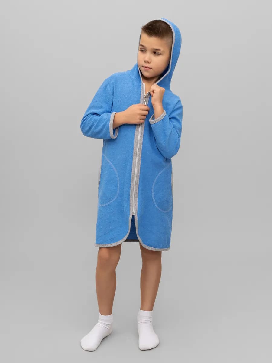 Халат на молнии с капюшоном