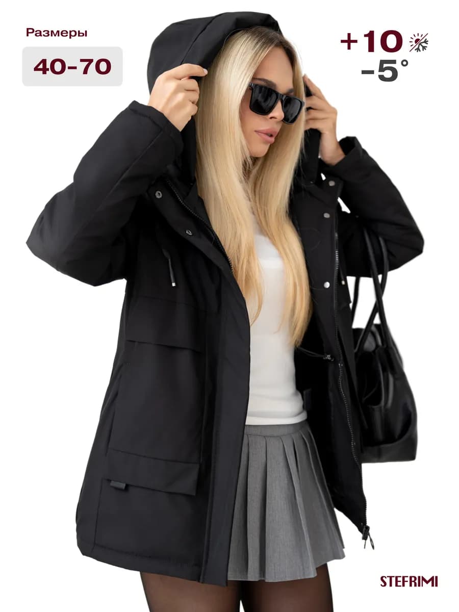 Куртка весна короткая с капюшоном демисезонная