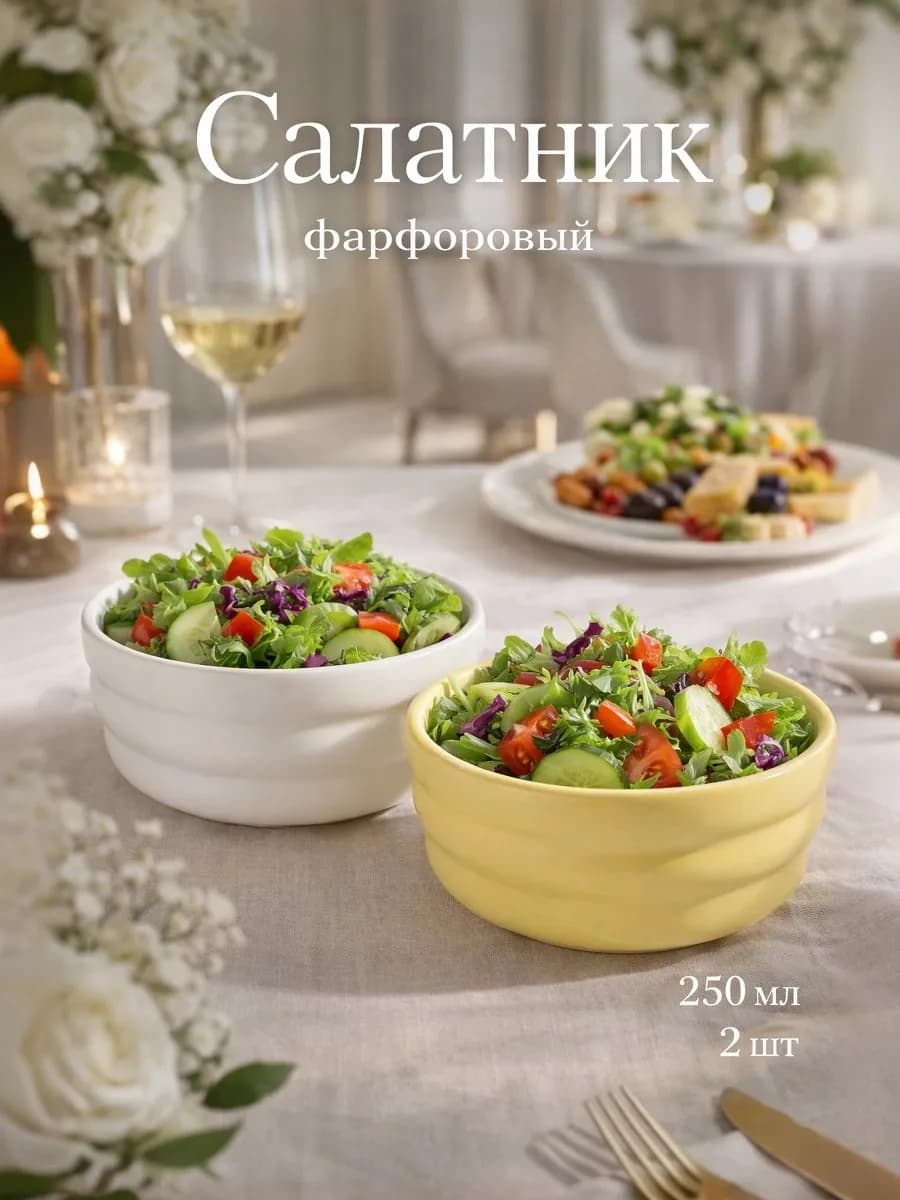 Салатники Доляна «Зефир» 250 мл 2 шт