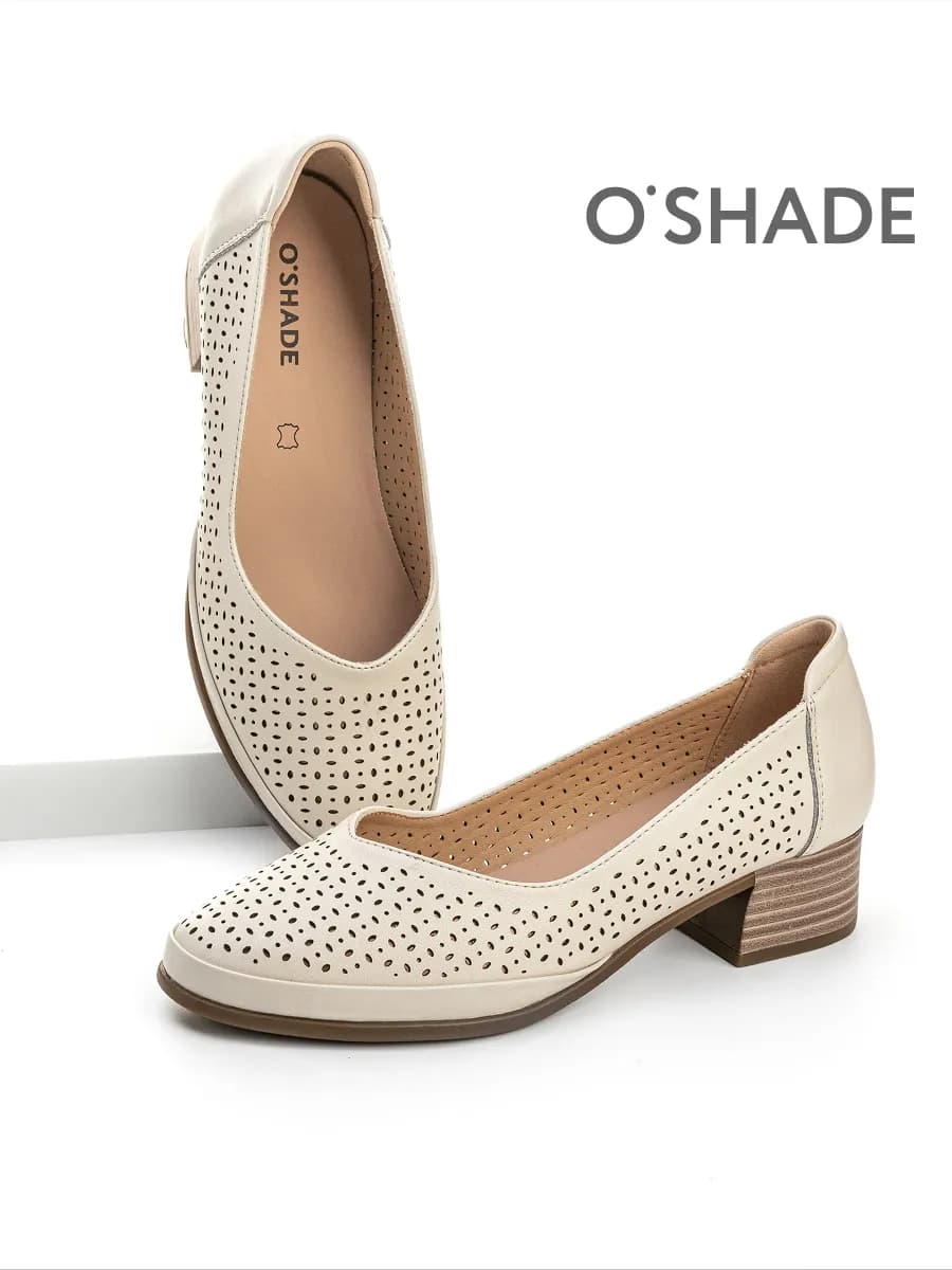 Туфли женские на низком каблуке - фото 1