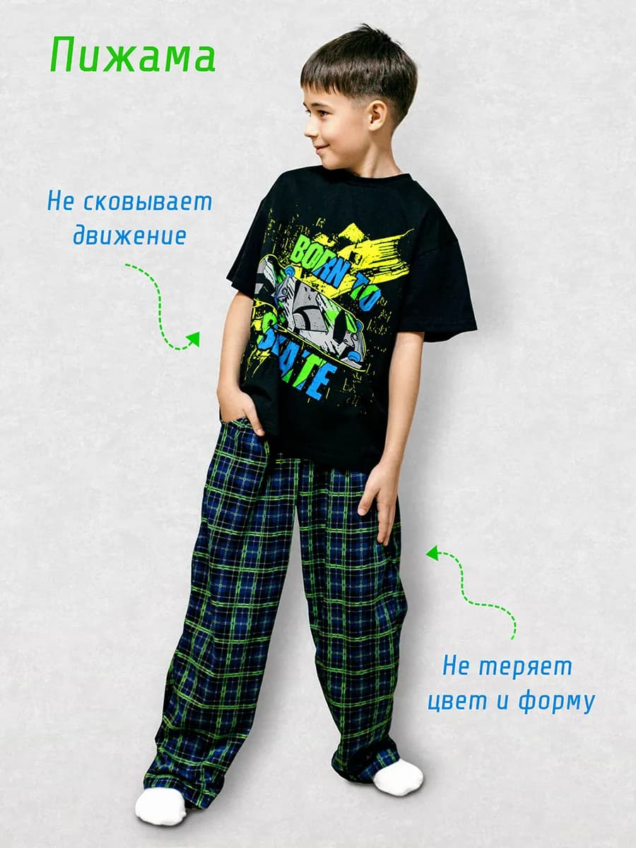 Пижама со штанами и футболкой с принтом