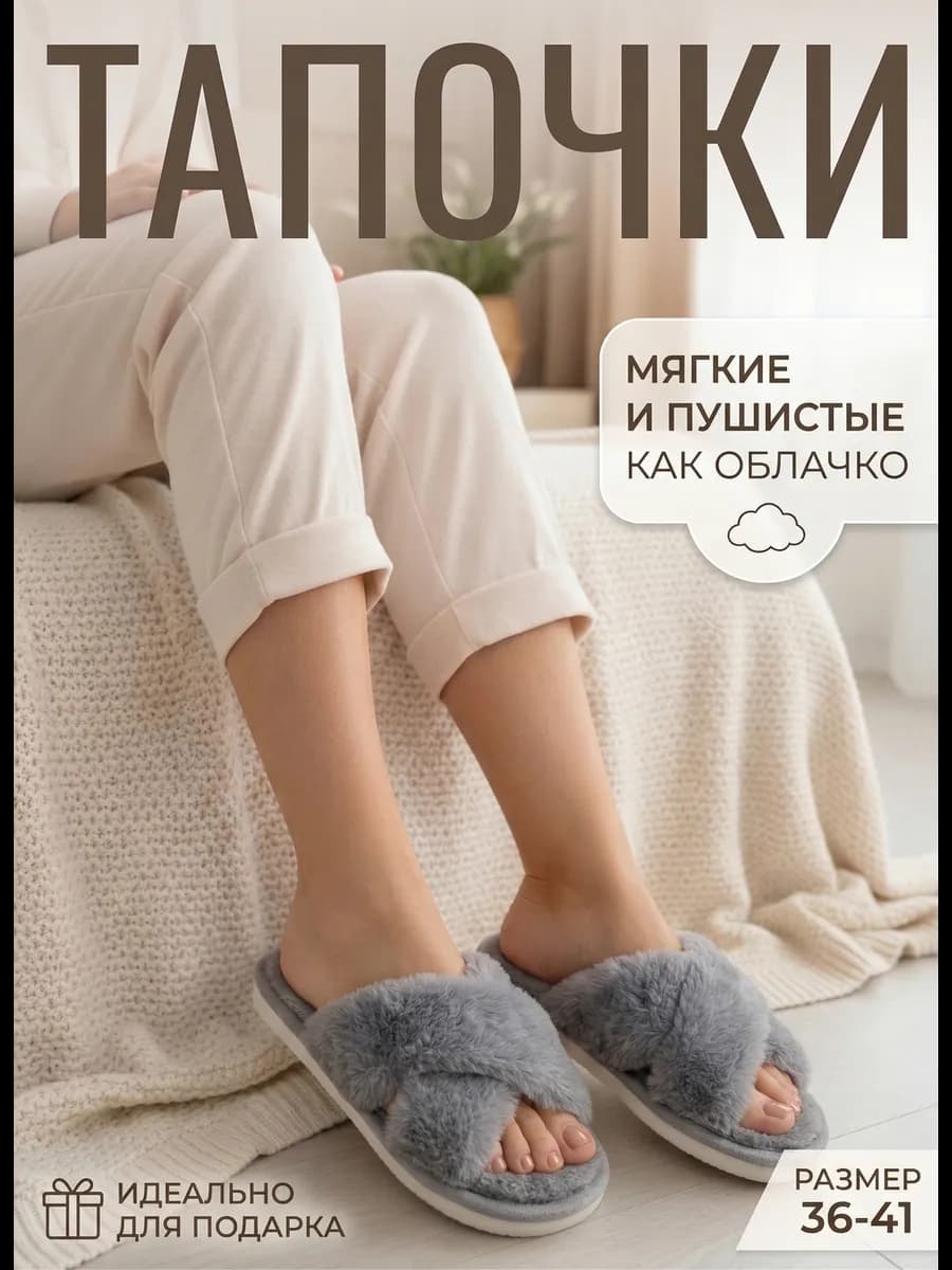 Тапочки домашние женские