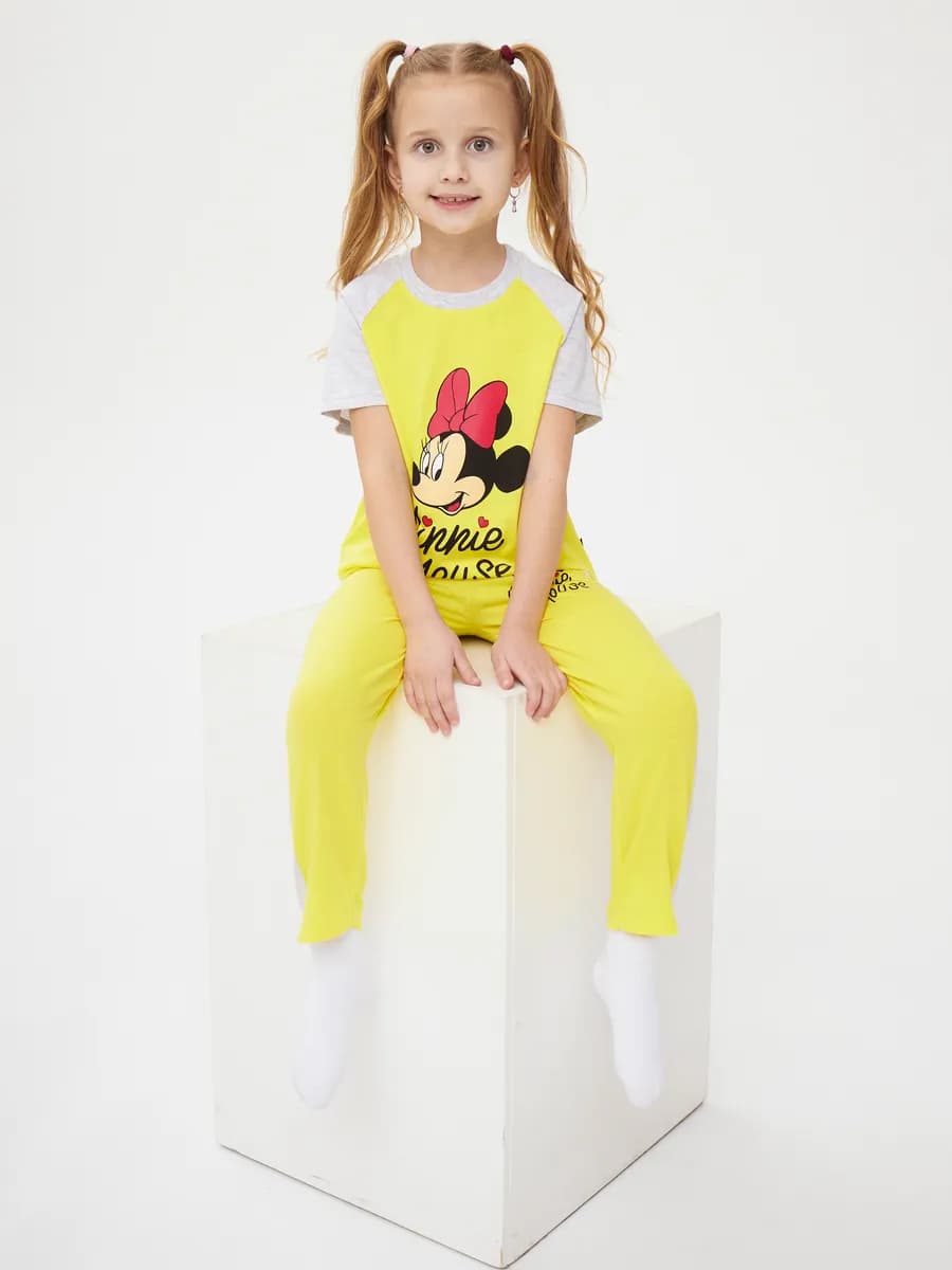 Пижама детская с принтом хлопковая двойка