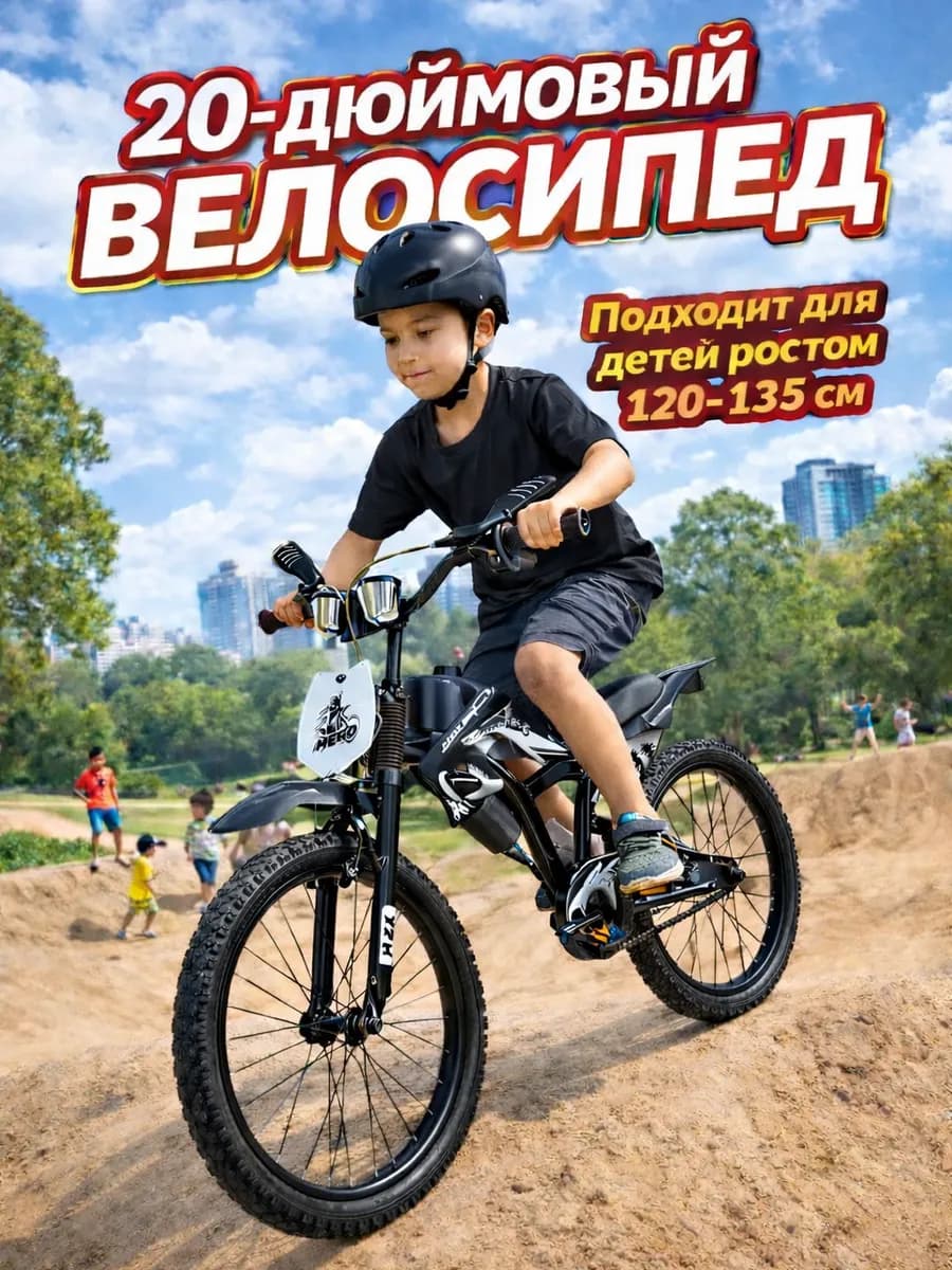 Велосипед двухколесный для Детский 5-7 лет рост 110–125 см