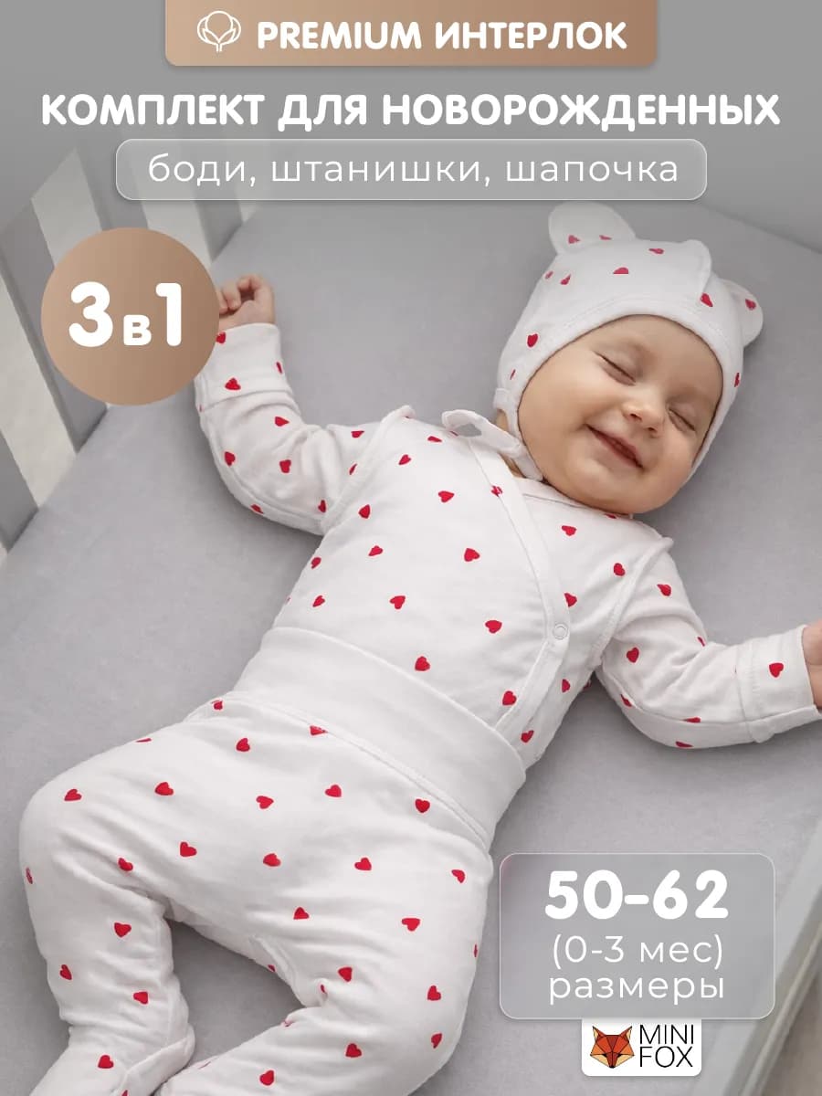 Комплект одежды на выписку набор с боди для новорожденного