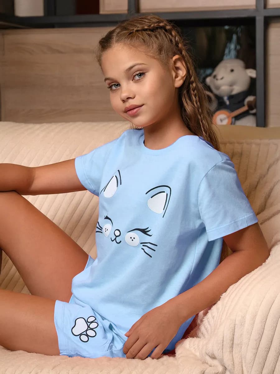 Пижама с шортами детская хлопковая