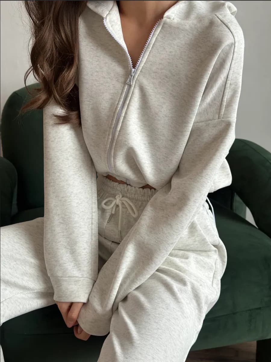 Костюм спортивный на молнии с капюшоном