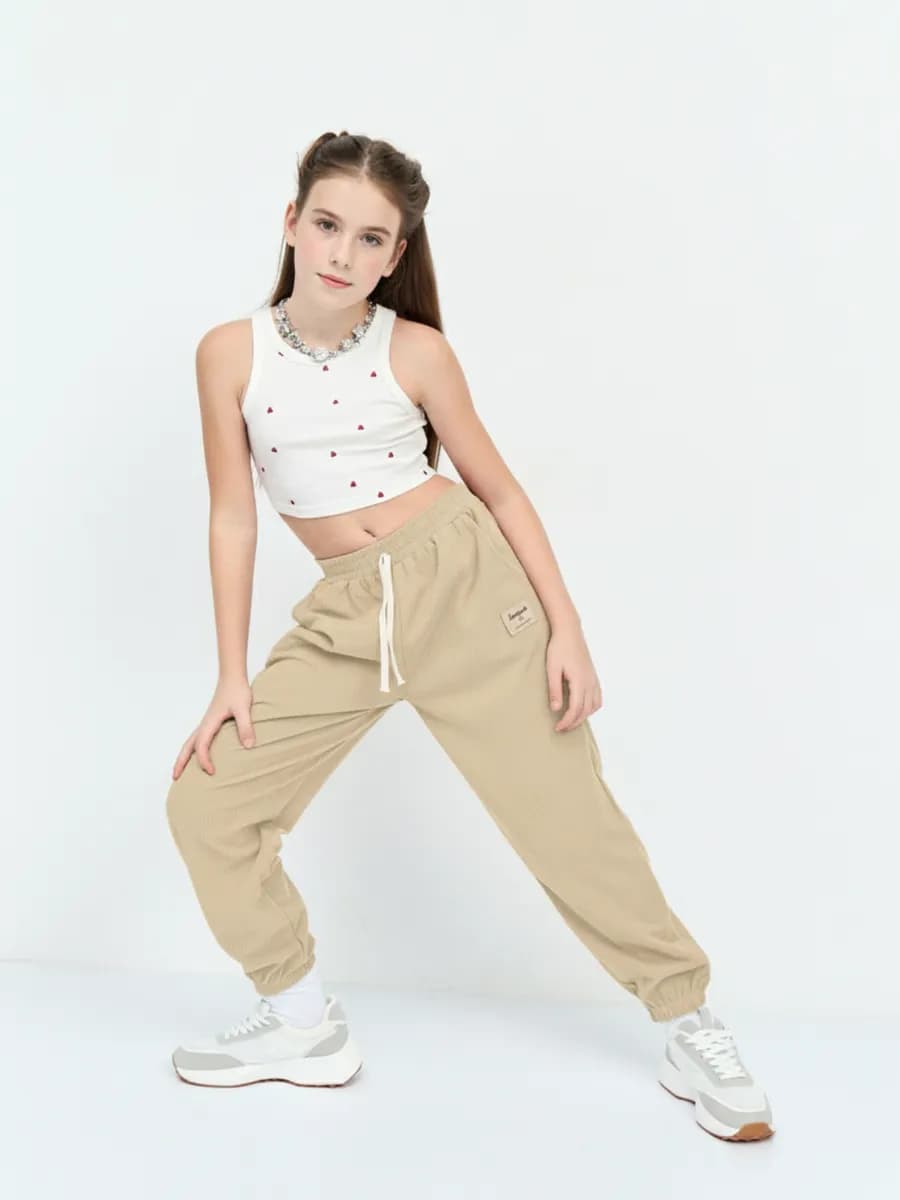 Брюки вельветовые детские джоггеры