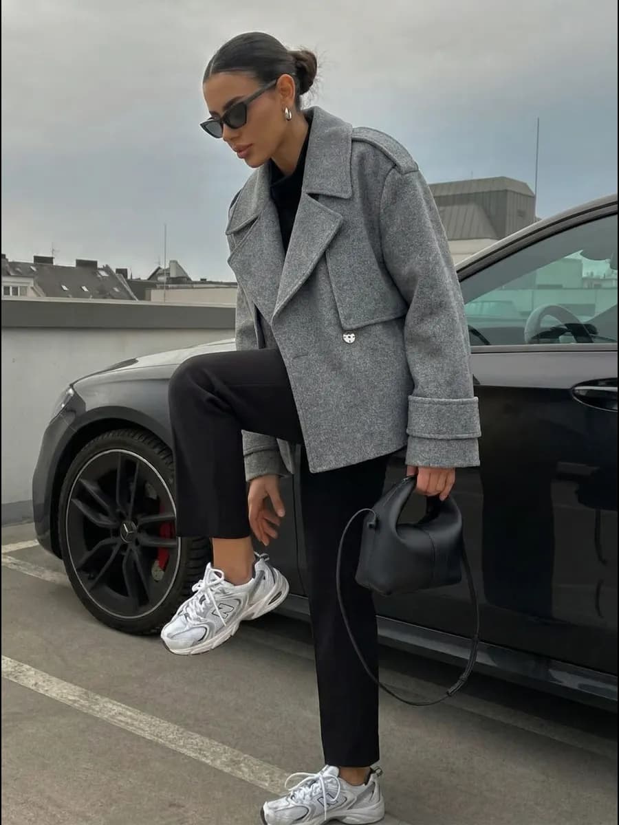 Пальто оверсайз демисезонное короткое