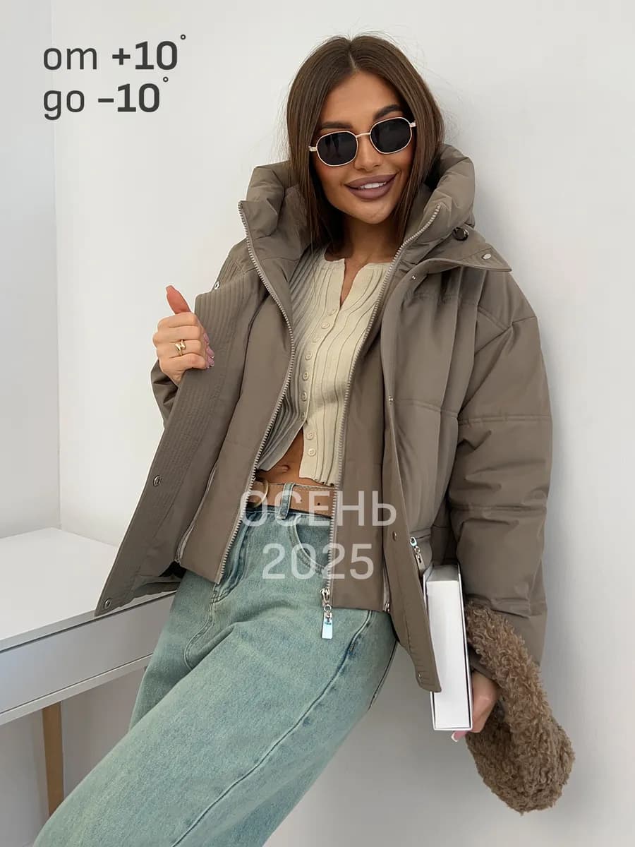 Куртка еврозима короткая с капюшоном