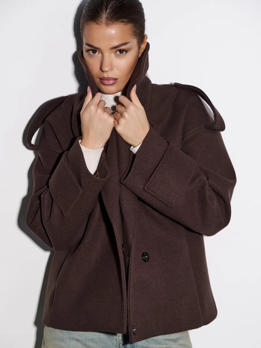 Пальто короткое демисезонное - фото 1