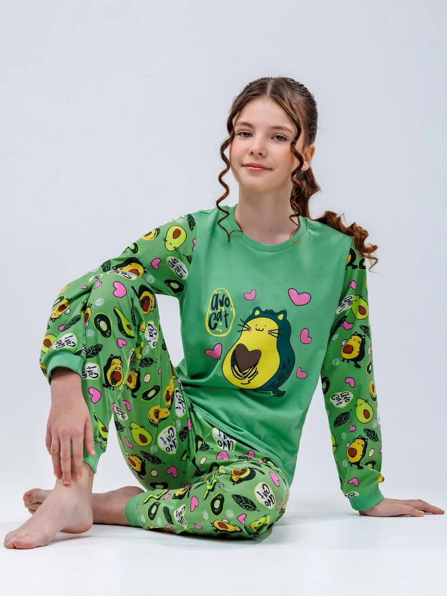 Пижама детская для подростка с авокадо