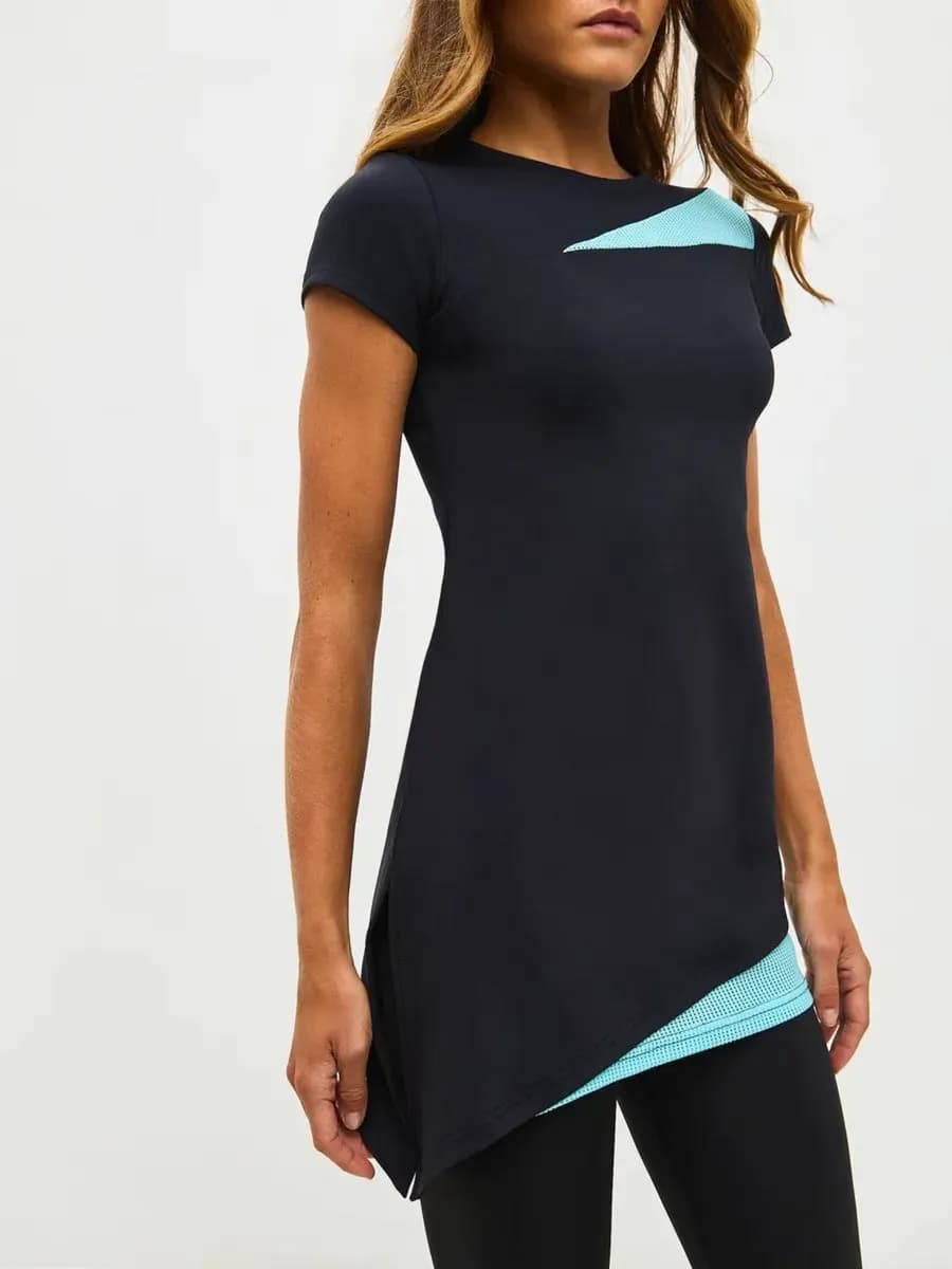 Футболка удлиненная спортивная туника для фитнеса - фото 1
