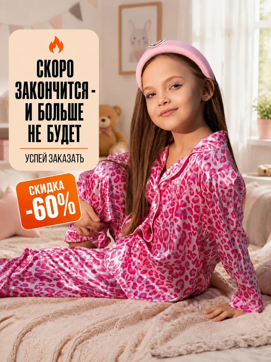 Пижама для девочки шелковая