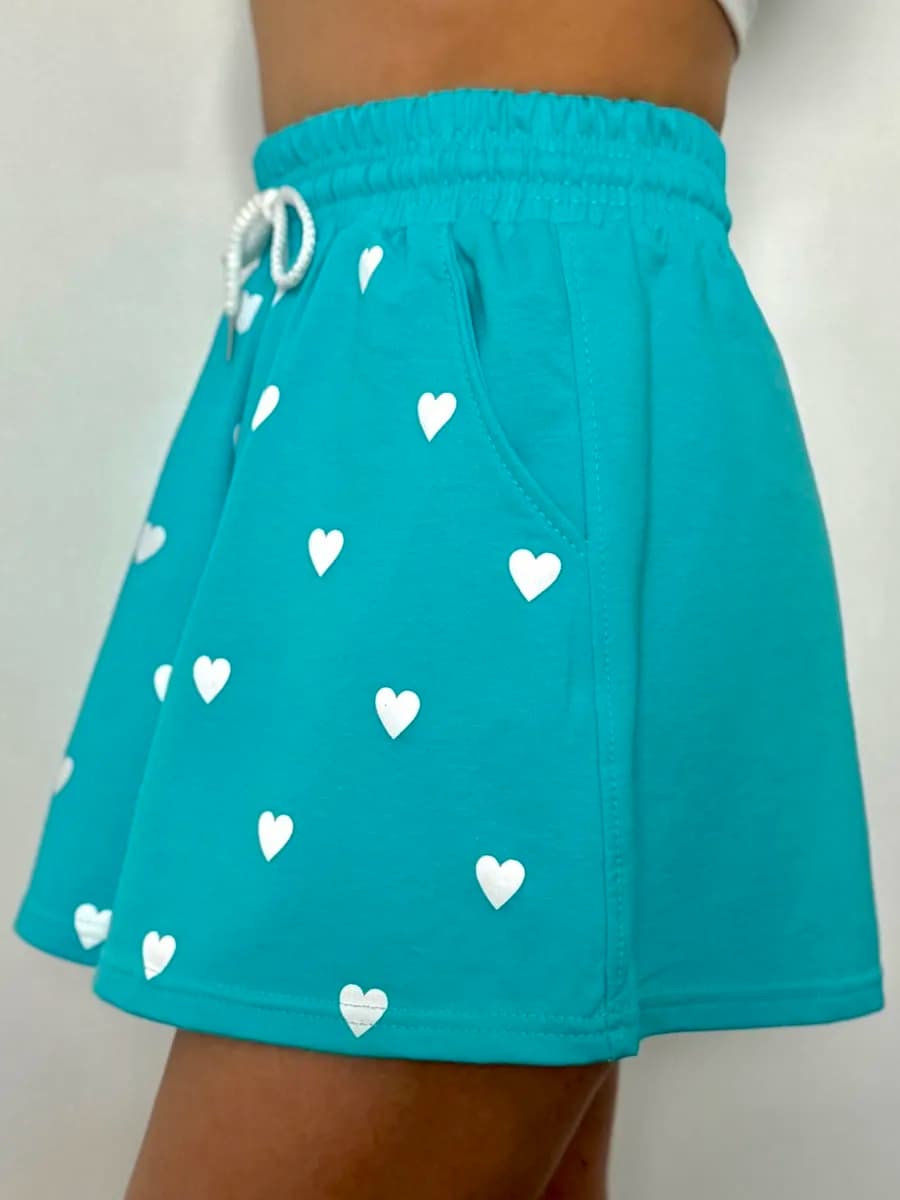 Шорты домашние летние с сердечками