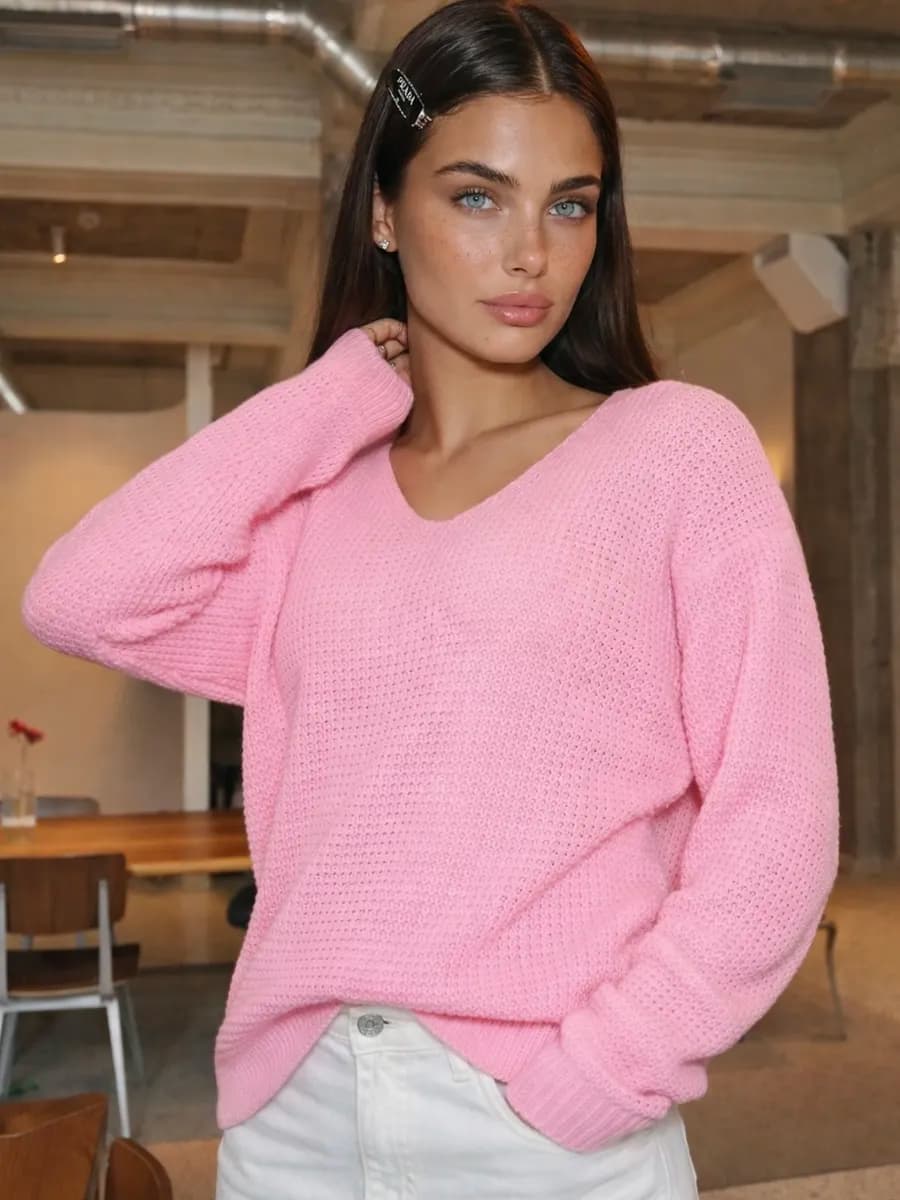 Кофта теплая удлиненная пуловер оверсайз