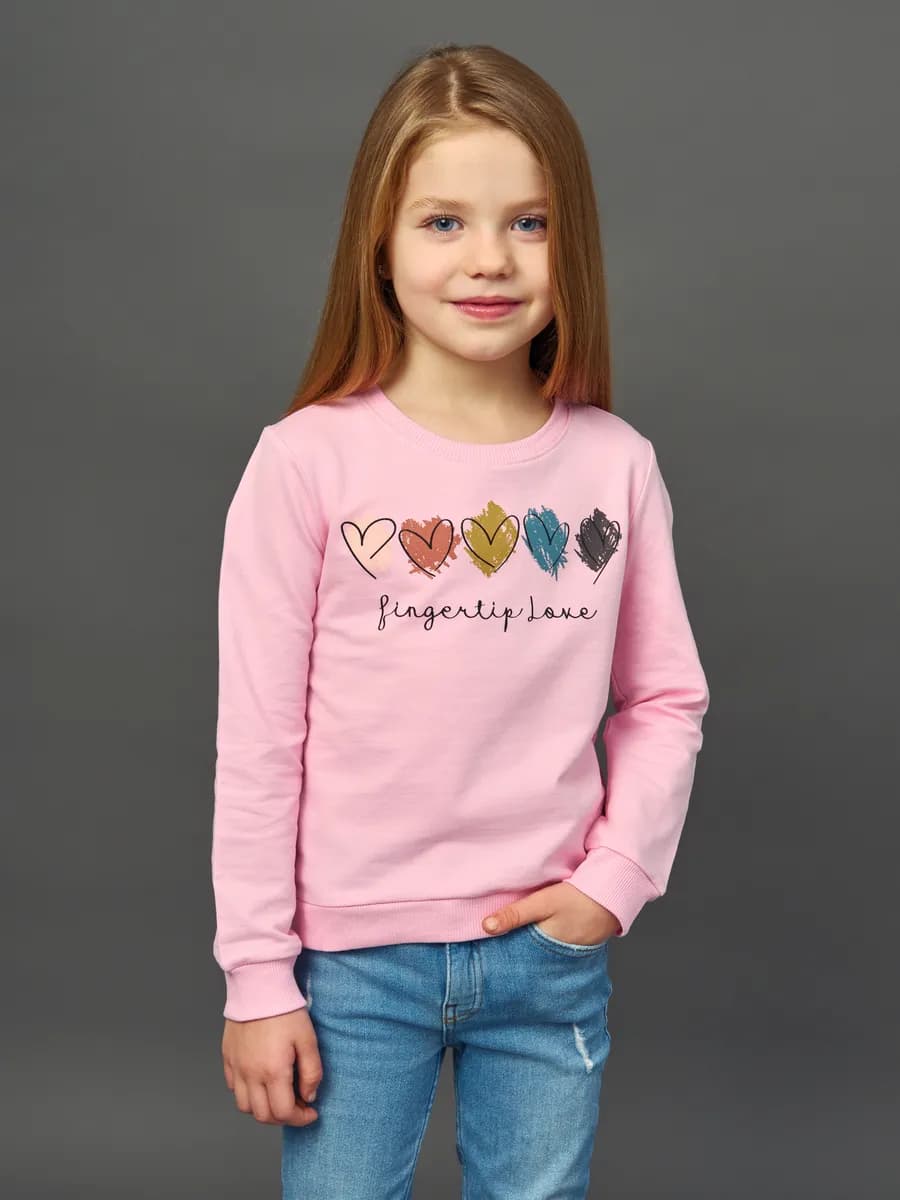 Толстовка свитшот без начеса с принтом