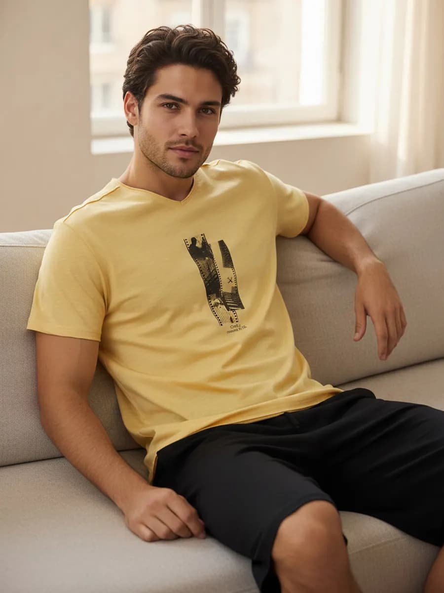 Костюм с шортами и футболкой домашний хлопковый