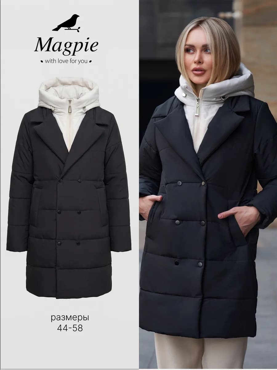 Осенняя куртка оверсайз с манишкой - фото 1