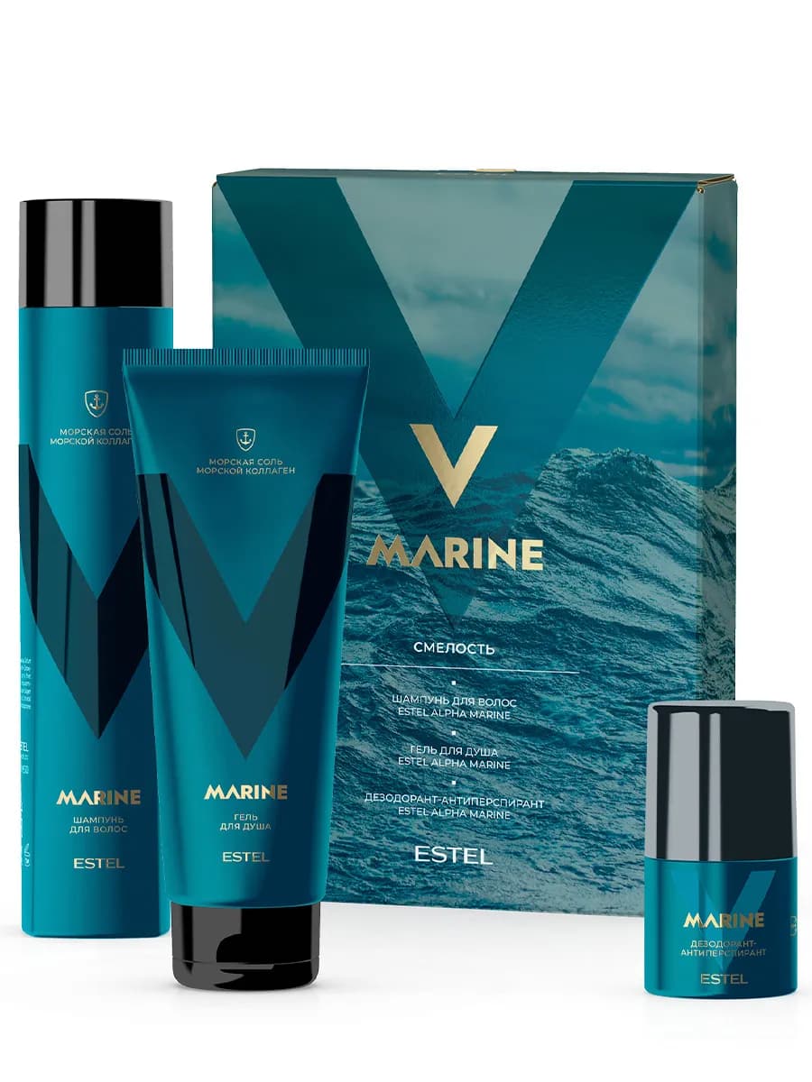 Подарочный набор для мужчин ALPHA MARINE для волос и тела