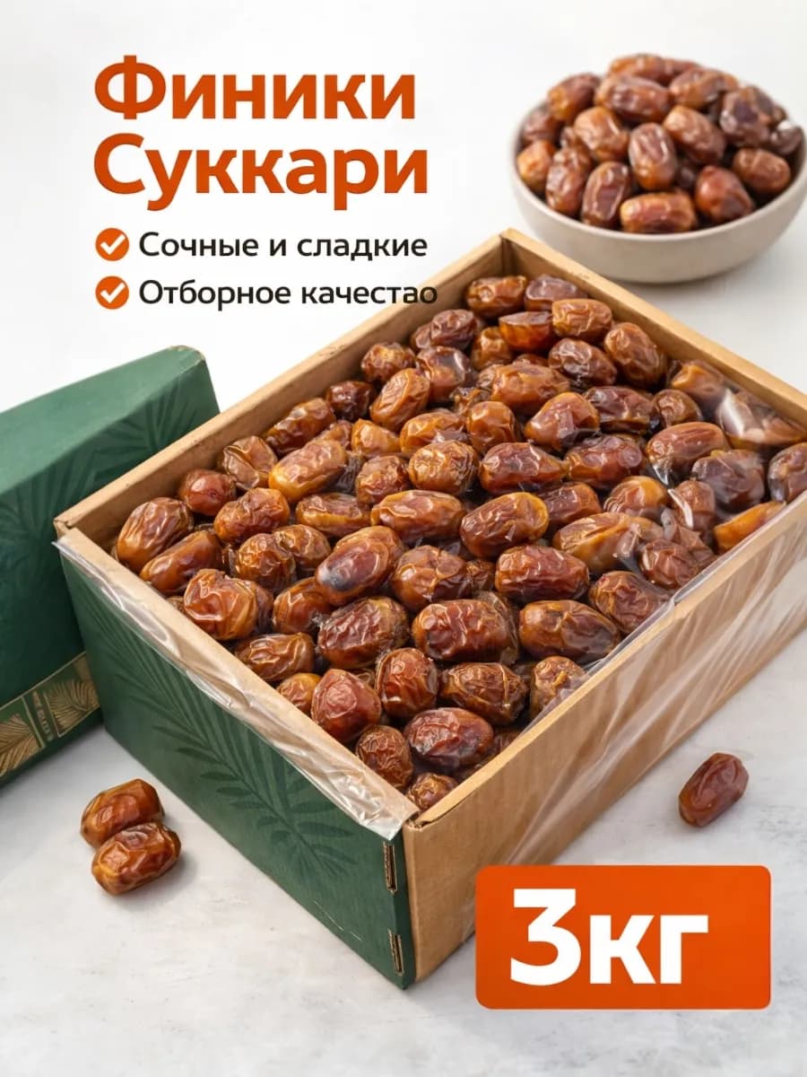 Финики Суккари 3 кг. Без сахара натуральные