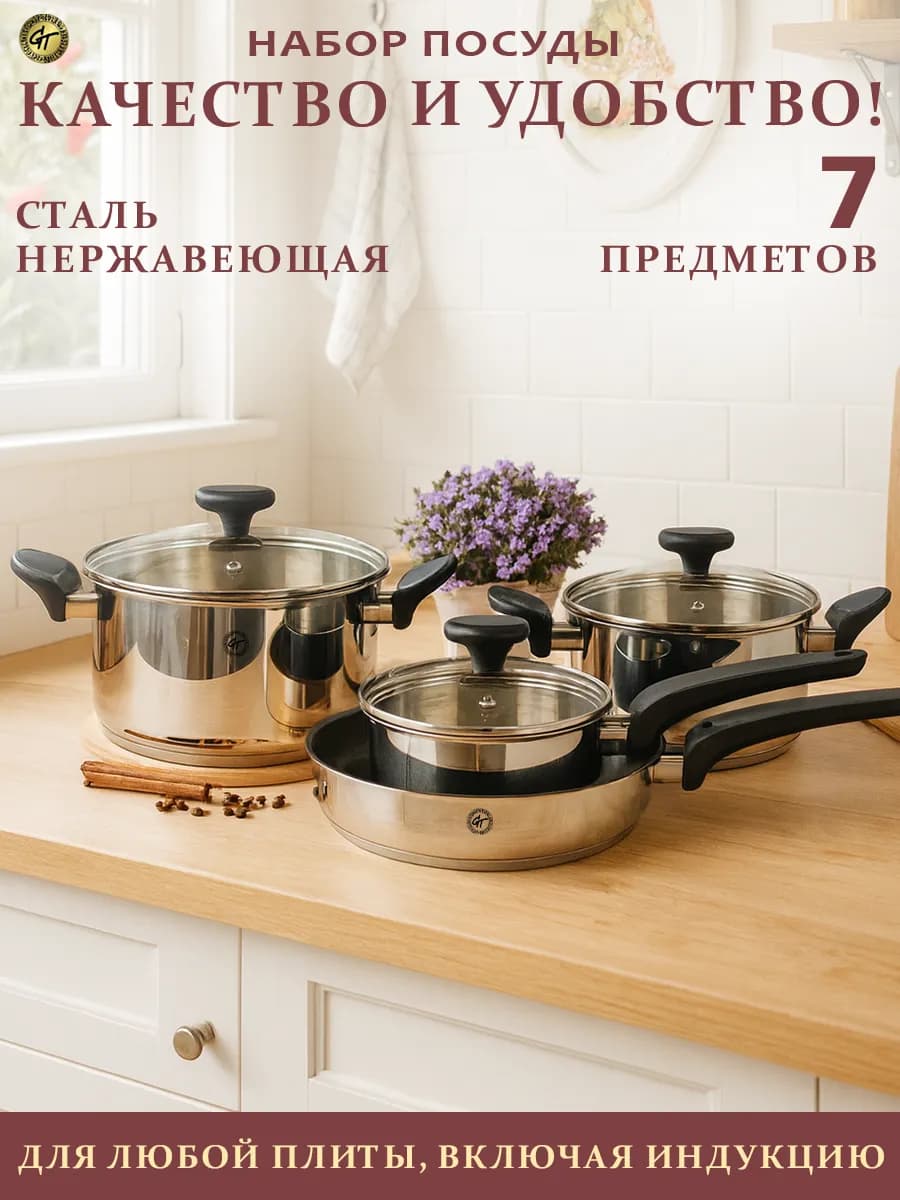 Набор посуды для приготовления 7 пред - фото 1