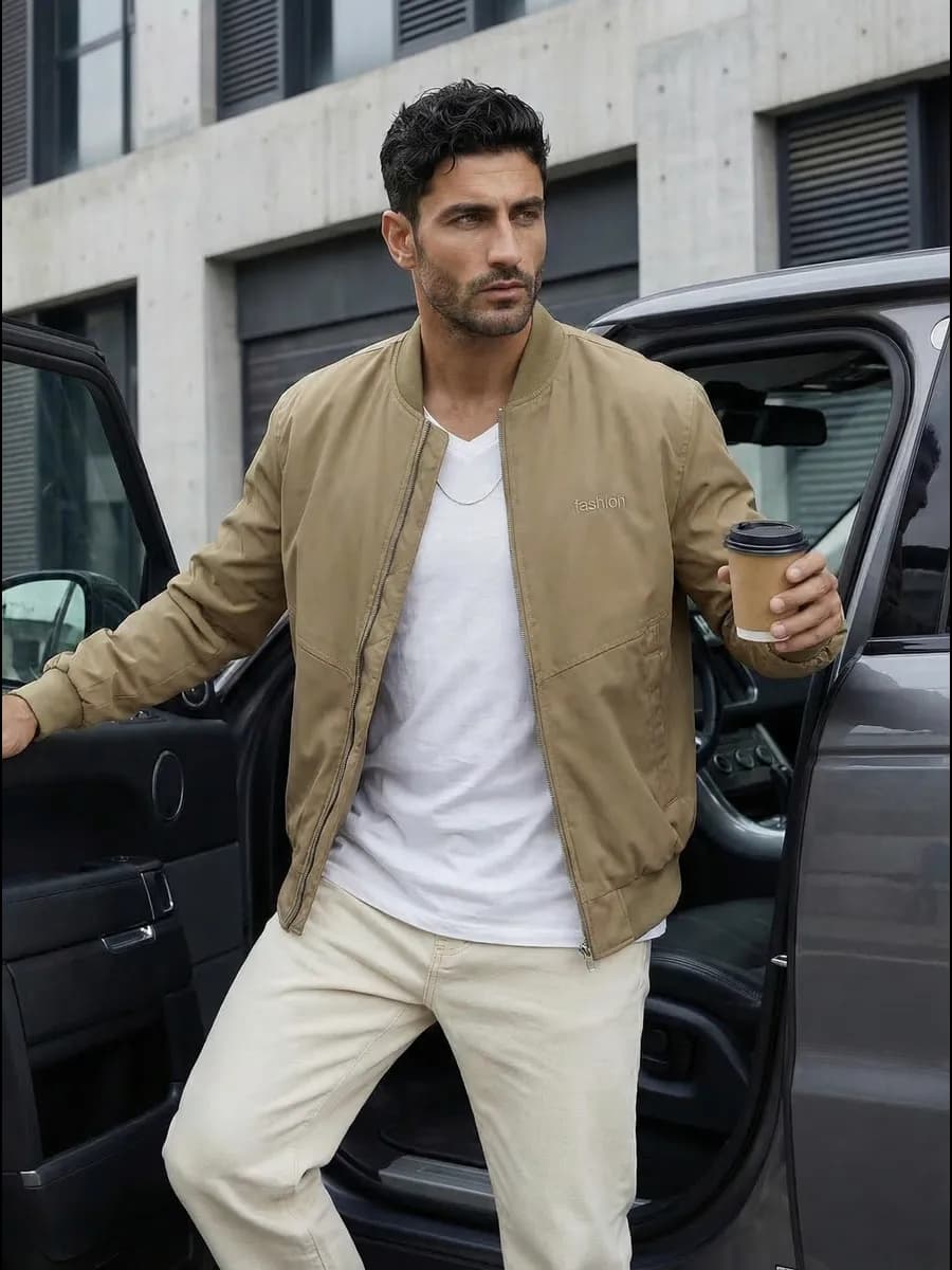 Бомбер ветровка утепленный мужской