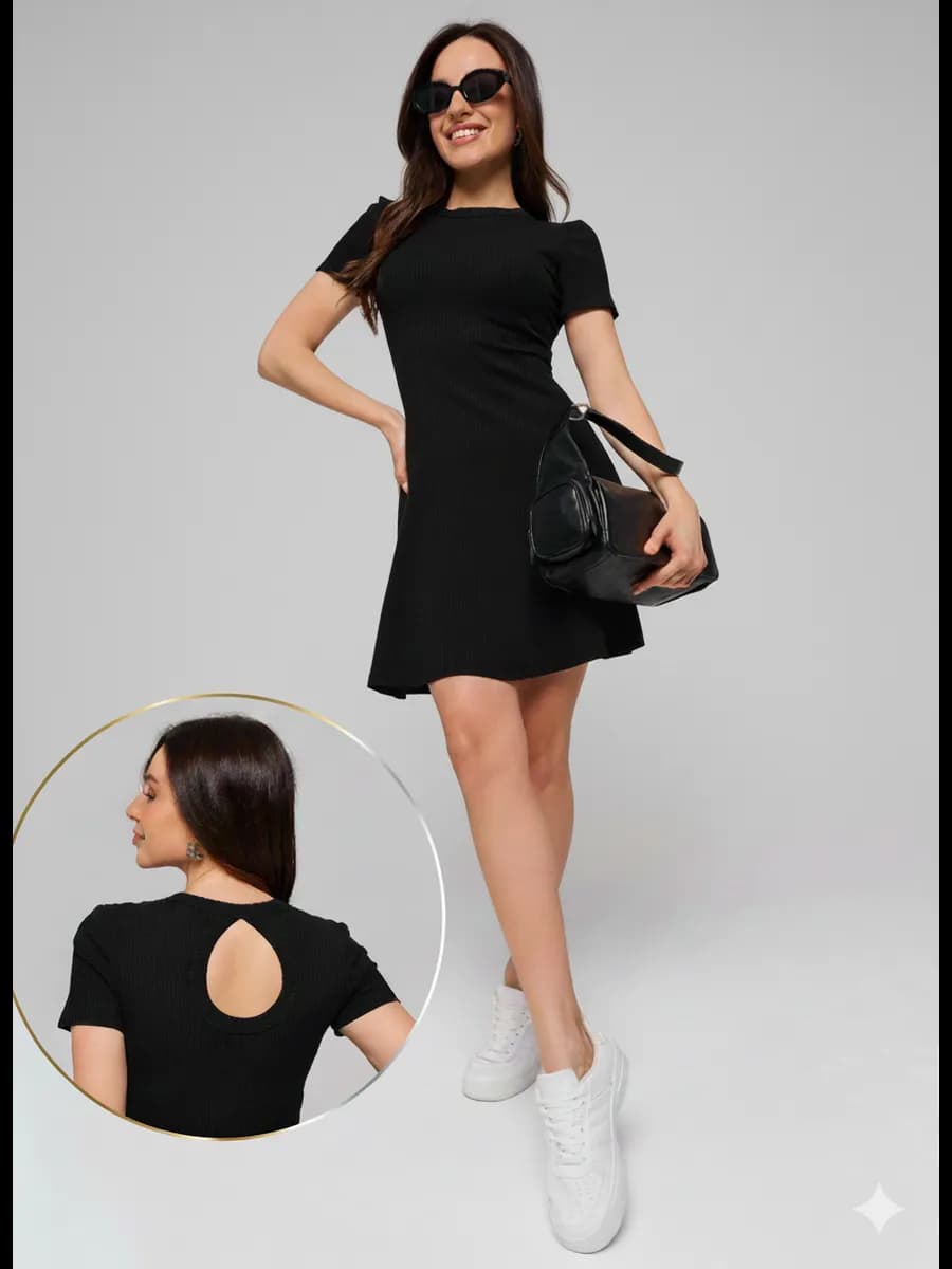 Платье миди с вырезом на спине