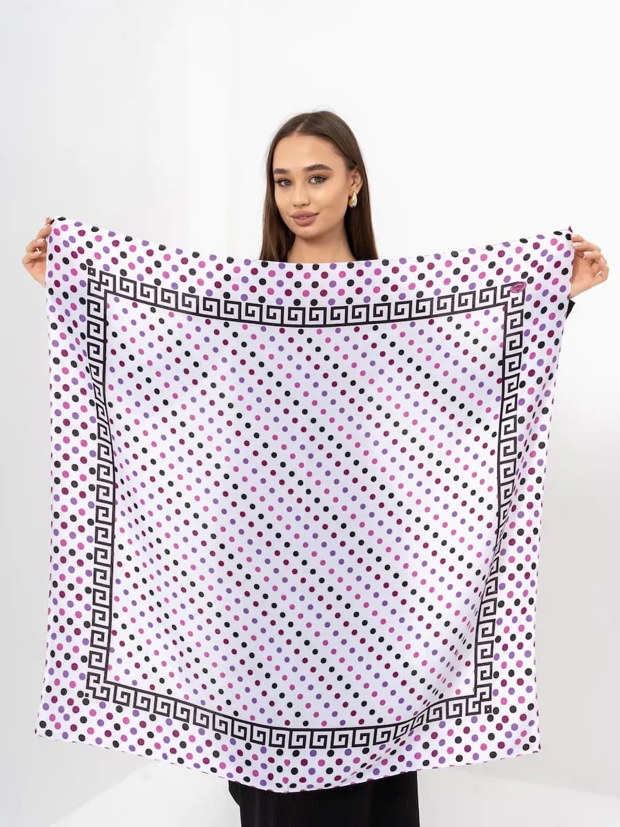 Платок теплый шерстяной с принтом на голову