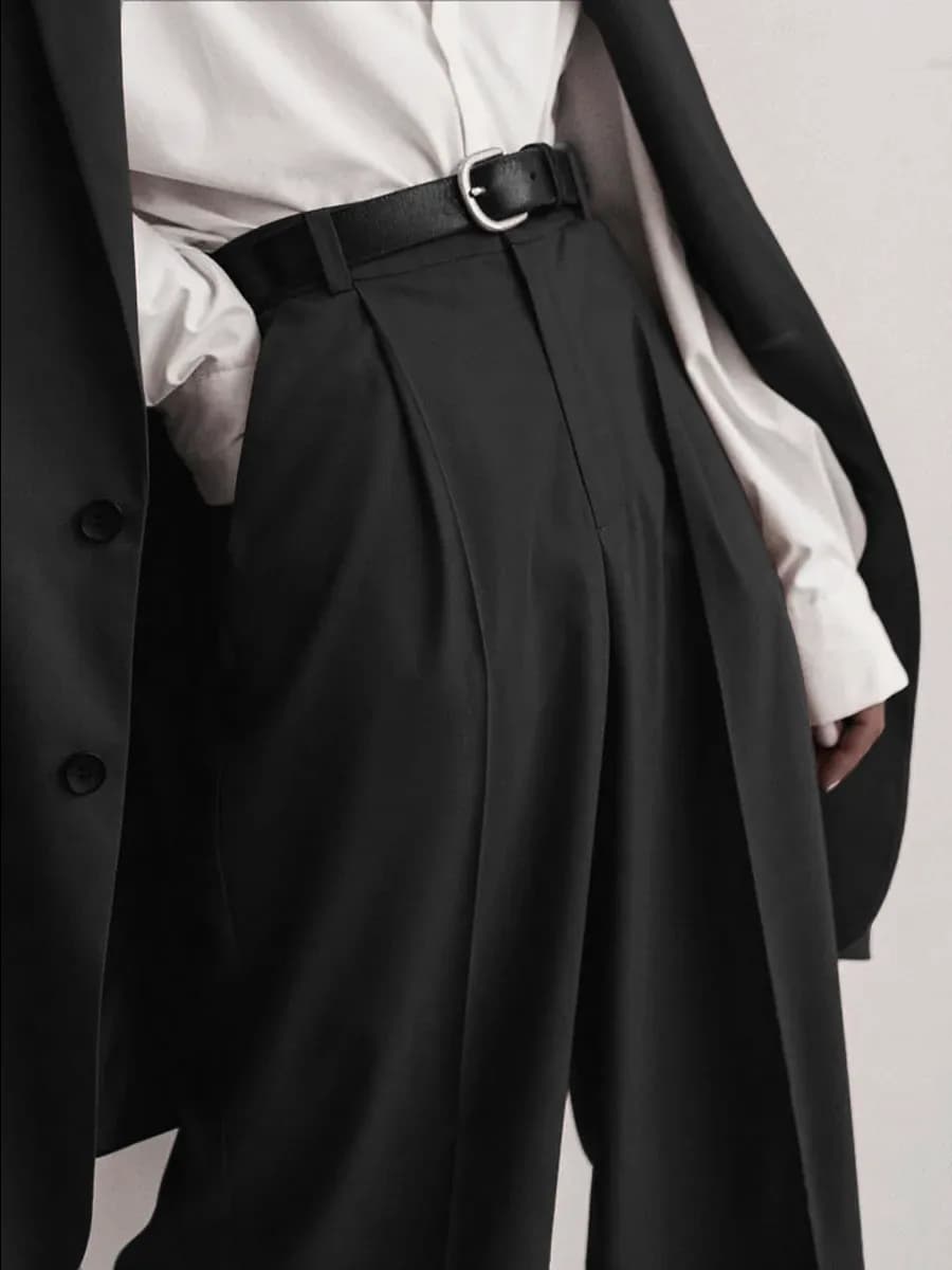 Классические брюки палаццо с высокой посадкой широкие