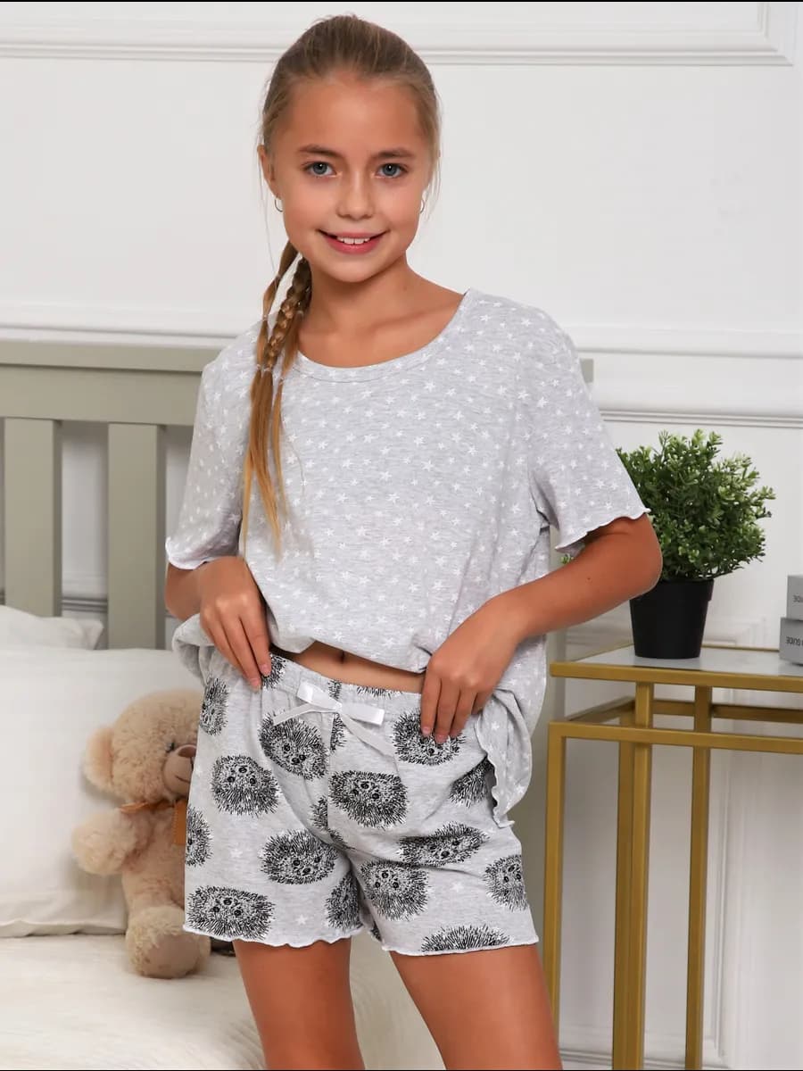 Пижама детская хлопковая с шортами и футболкой