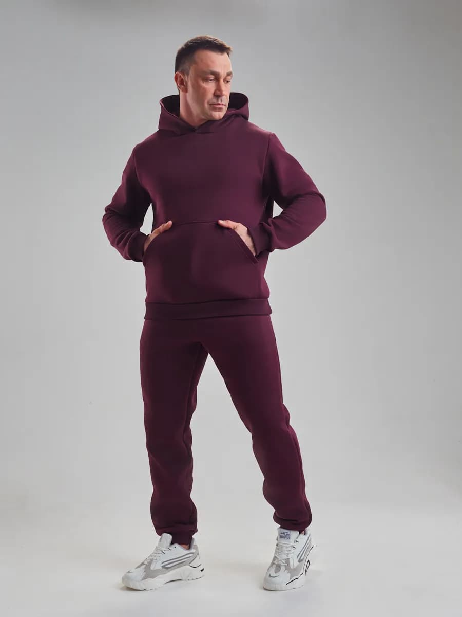 Спортивный костюм теплый с начесом на флисе с капюшоном
