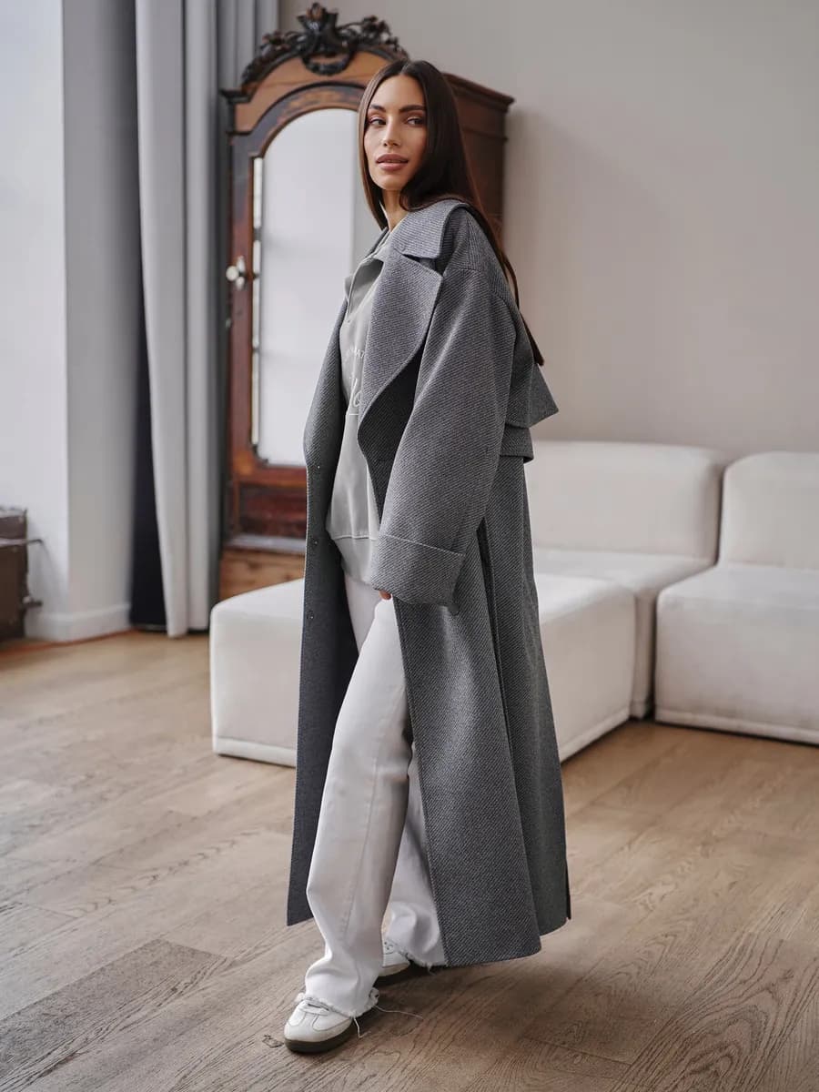 Пальто демисезонное длинное