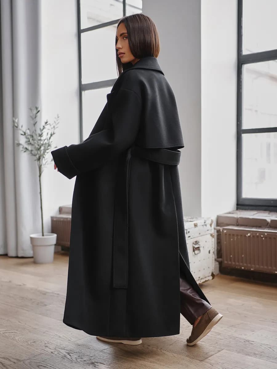 Пальто демисезонное длинное свободное