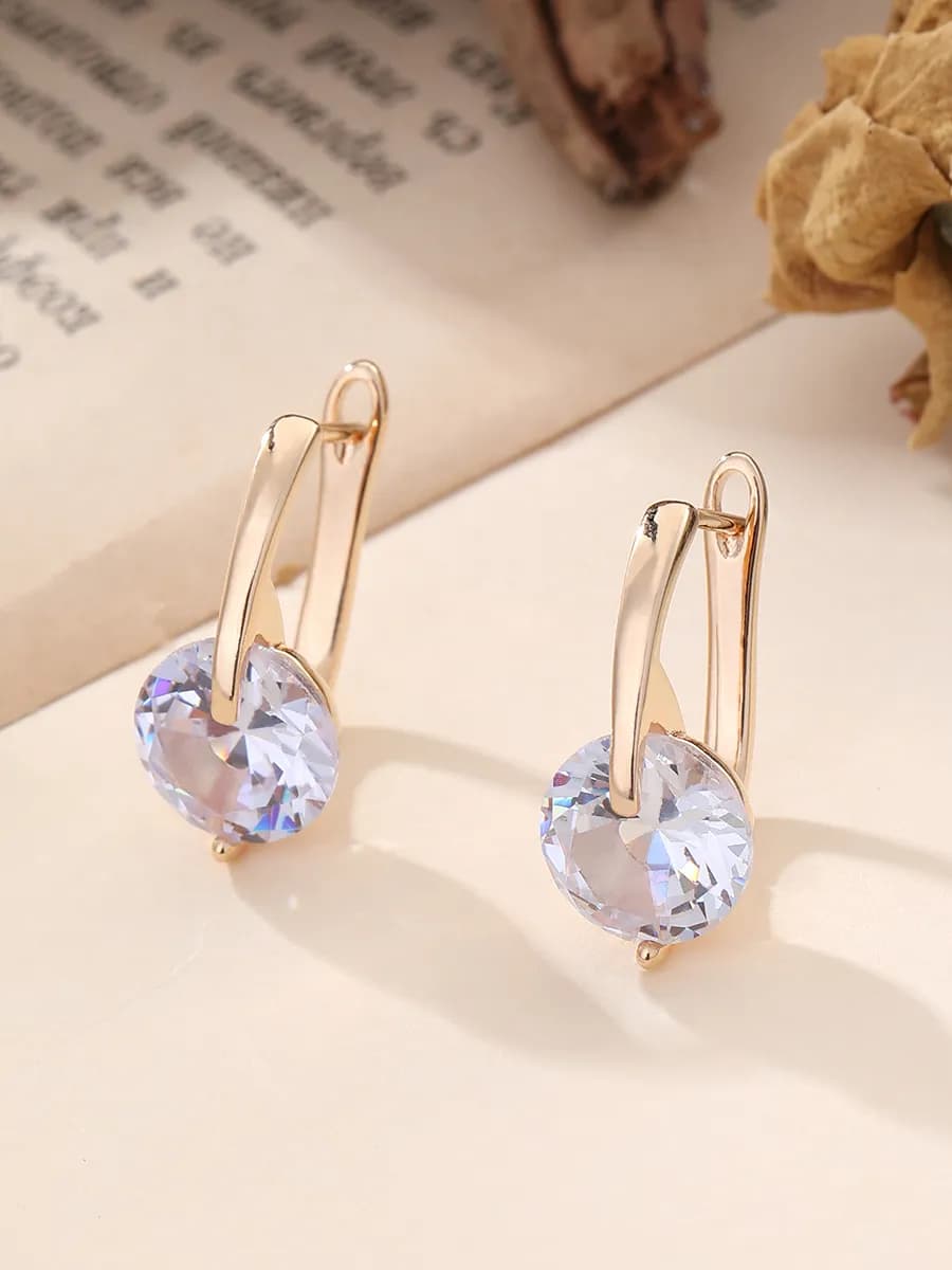 Серьги бижутерия крупные с камнем