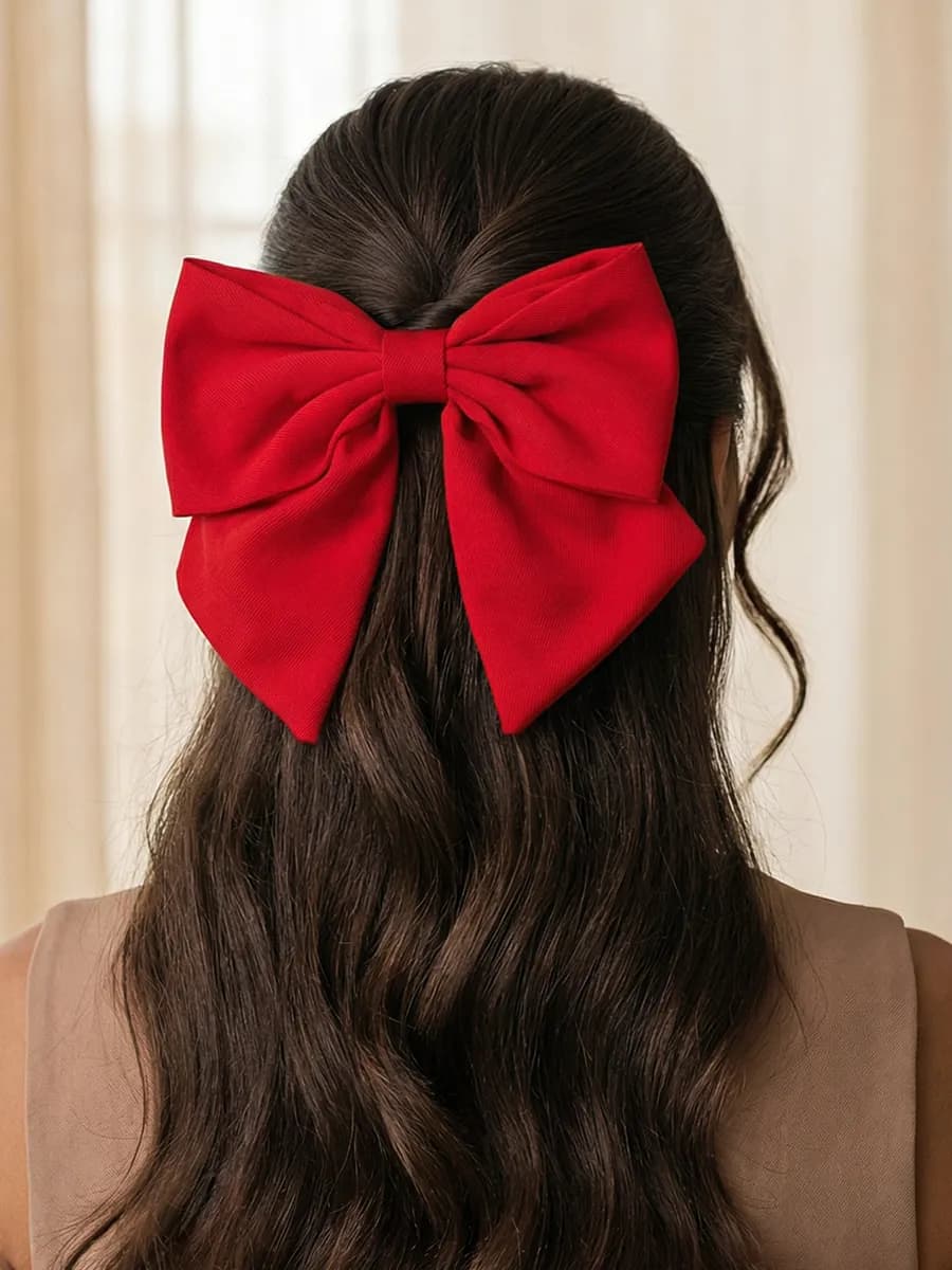 Бант для волос на заколке большой - фото 1