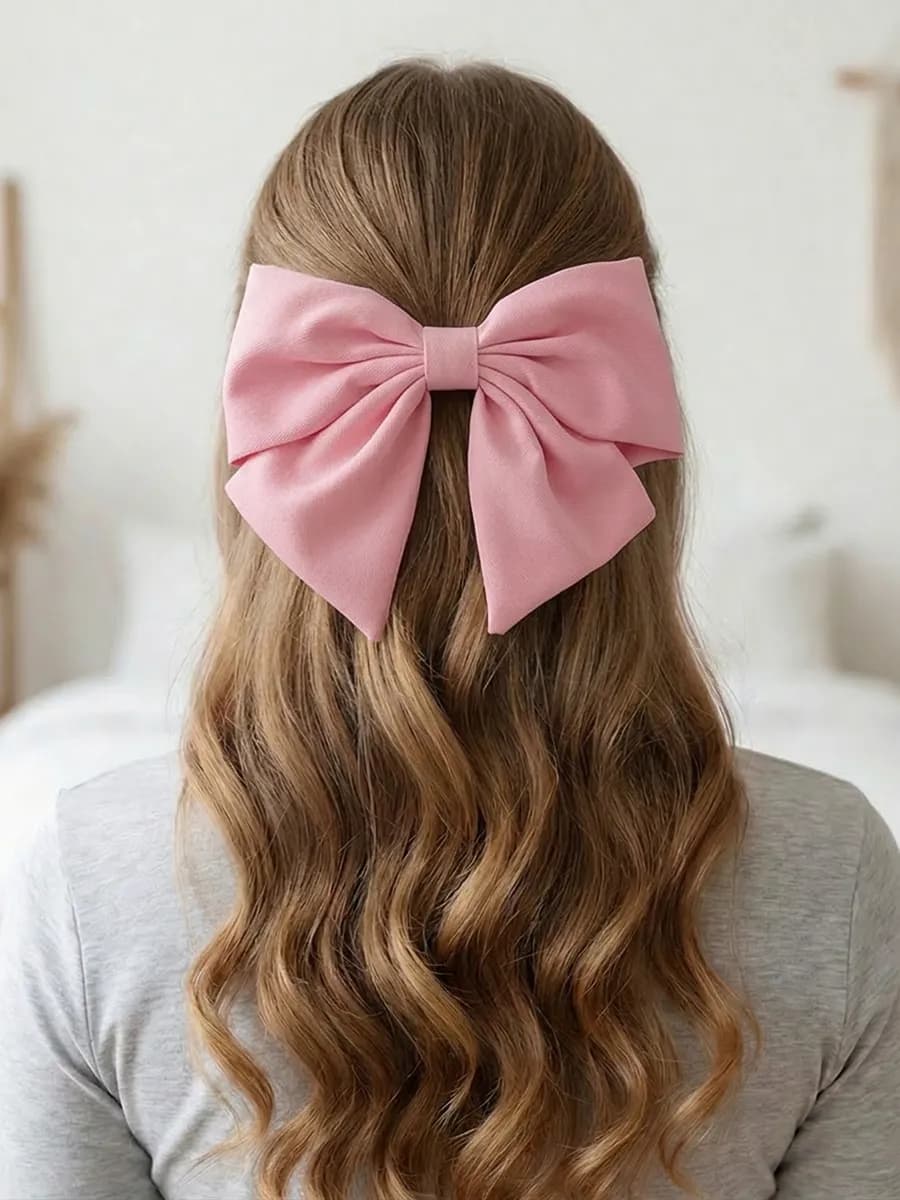 Бант для волос на заколке большой