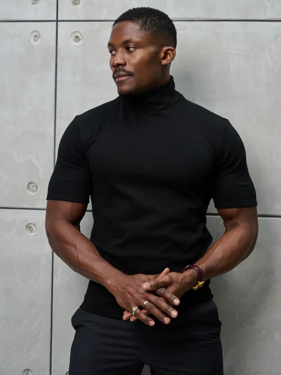 Водолазка с коротким рукавом офисная школьная деловой стиль