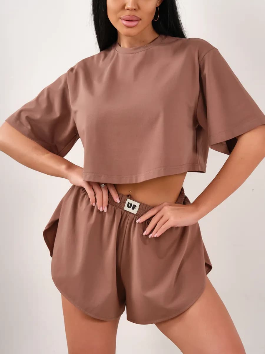 Пижама домашняя с шортами и футболкой