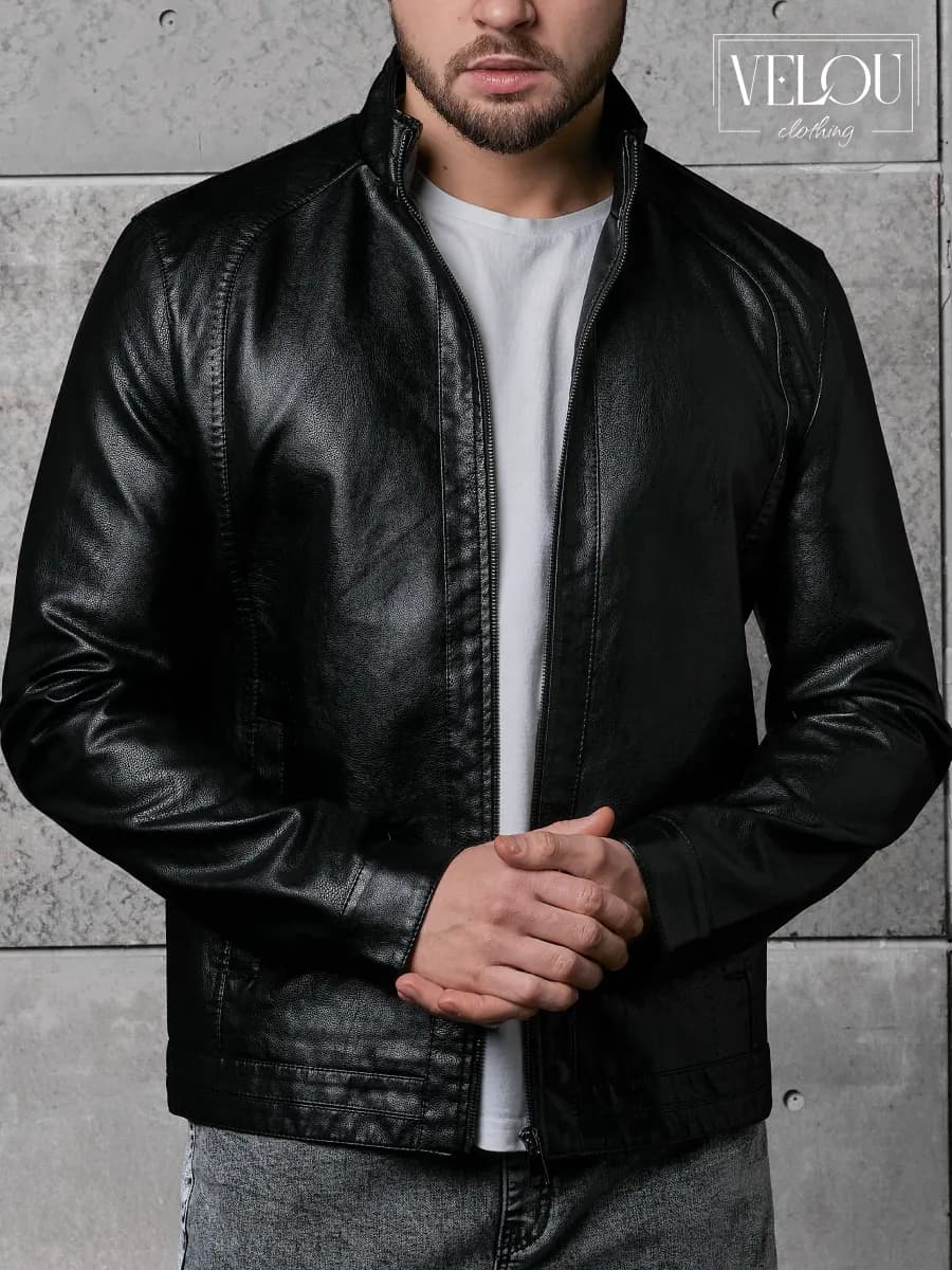 Куртка демисезонная кожаная