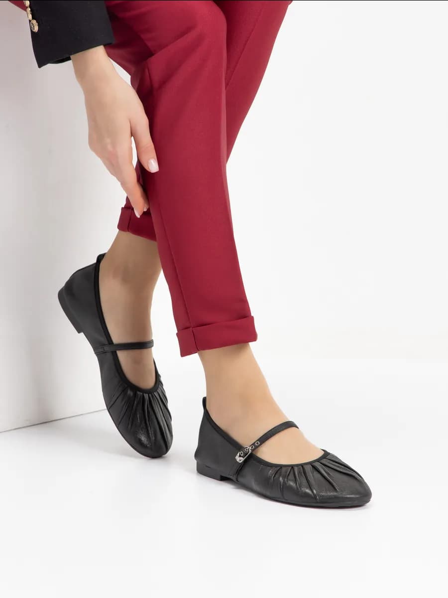 Балетки женские черные - фото 1