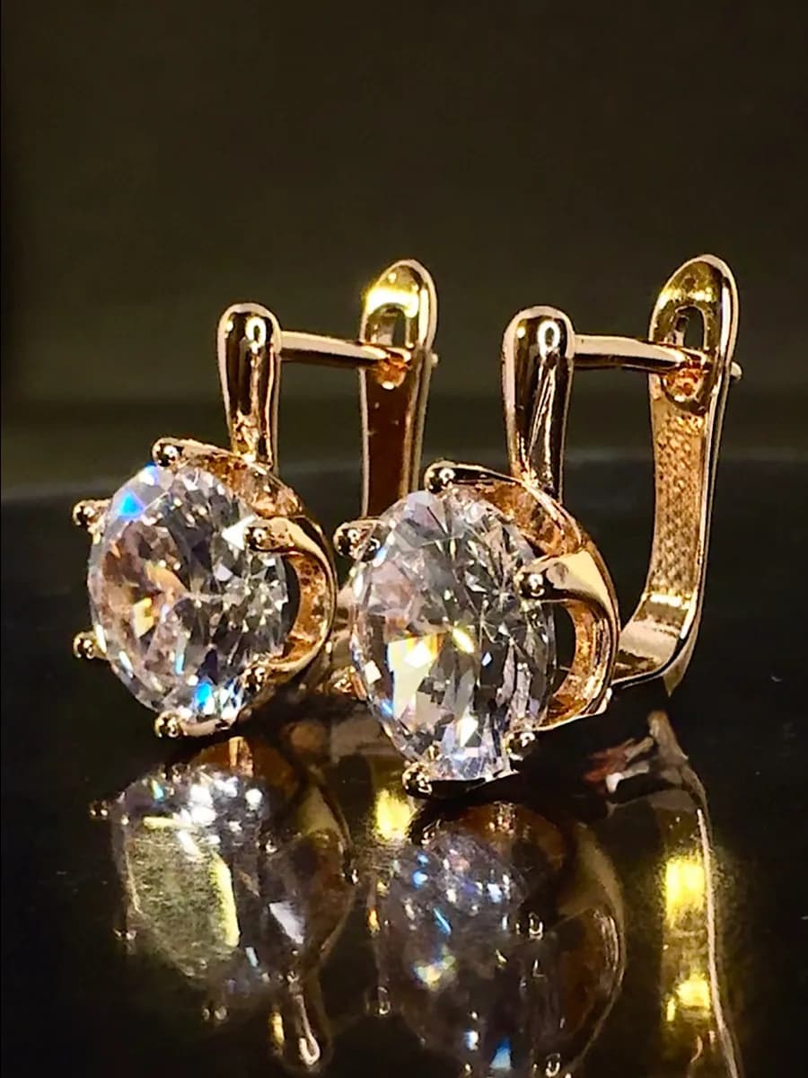 Серьги бижутерия позолоченные