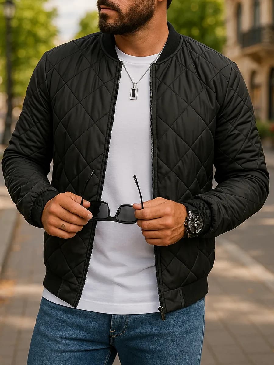 Бомбер ветровка утепленный демисезонный